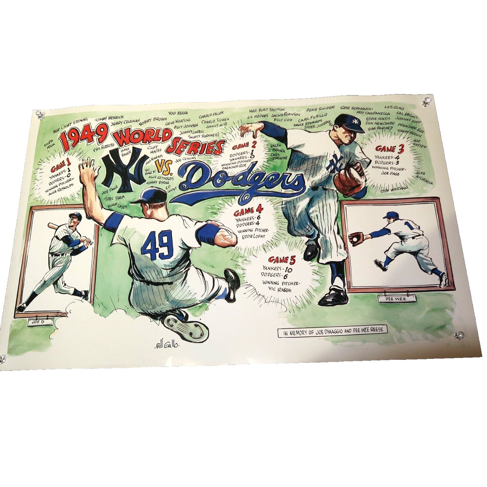Bill Gallo Print 1949 World Series New York Yankees Brooklyn Dodgers 16 " x 24"